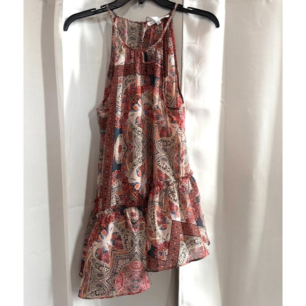 BCBG Generation Womens Top Small Sheer Asymmetric Y2K Halter Sheer Retro 18478x